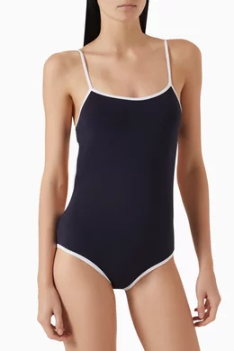 Buy Miu Miu Blue One-piece Swimsuit in Technical-knit For