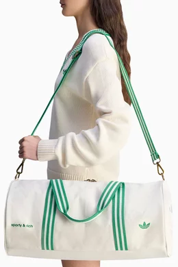 Buy adidas White x Sporty & Rich Duffle Bag in Canvas For Women