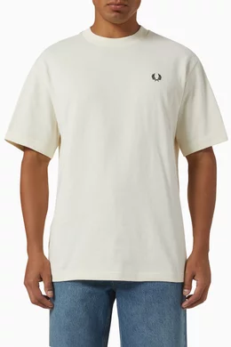 【FRED PERRY】 Embroidered Champion T-Shirt ★ Cotton 100% Fred Perry Cotton Embroidered Champion T-Shirt in Blue for