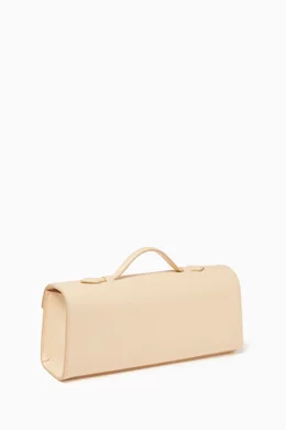 Buy SAVETTE Neutral Slim Symmetry Pochette Bag in Smooth Leather