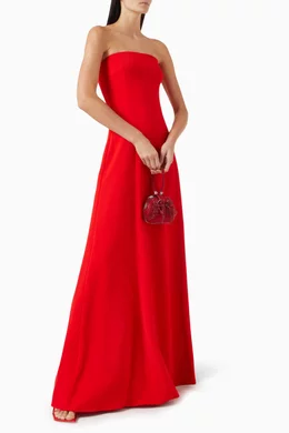 SOLACELONDON ワンピース ドレス Helena strapless gown1066917 Helena strapless gown in red - Solace London | Mytheresa