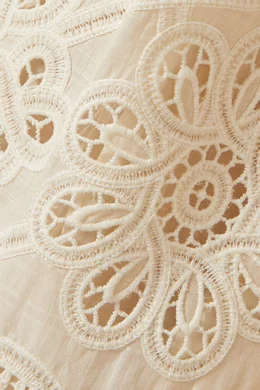 Buy Zimmermann Neutral Rhiannon Embroidered Dress in Cotton For Women  Online | Ounass Saudi