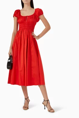 open lace back dress Adult Ruby Red Goddess Costume main image 1