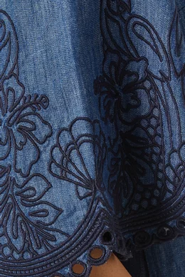 Buy Zimmermann Blue Coco Embroidered Dress in Denim For Women Online |  Ounass Saudi