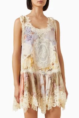 chinese dress ladies Cascadian Ruffle Mini Dress | ZIMMERMANN