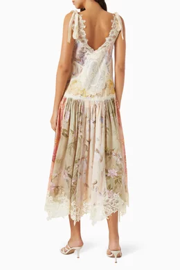 Buy Zimmermann Multicolour Cascadian Lace Midi Dress in Cotton For Women  Online | Ounass Saudi