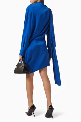 ferragamo asymmetric dress Buy Blue Mini in Lyocell For Women Online US SIZE:CUSTOM SIZE with a rounded hem MD-JUL26 Candice White Halterneck Asymmetrical