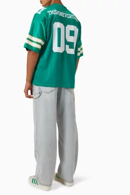 Buy thisisneverthat Green Football Jersey in Mesh For Men Online