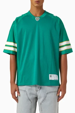 Buy thisisneverthat Green Football Jersey in Mesh For Men Online