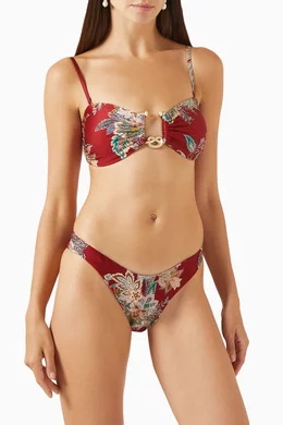 Buy Zimmermann Red Rhiannon Knot Trim Bikini Set For Women