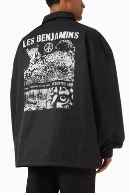 Buy Les Benjamins Black 011 Logo Graphic Jacket For Men Online