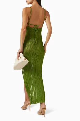 slim fit dress slacks Casablanca Midi Dress in Green – St Frock