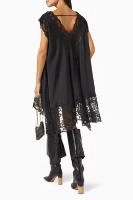 Buy Rabanne Black Mini Dress in Satin & Lace For Women Online | Ounass Saudi