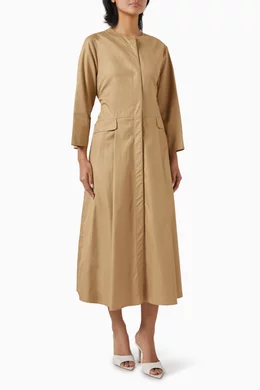 Buy Max Mara Brown Nora Buttoned Dress in Cotton-twill For Women