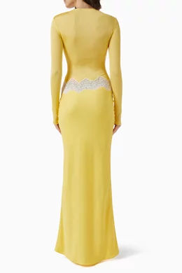 Buy Christopher Esber Yellow Open Twist Verner Lace Maxi Dress For Women  Online | Ounass Saudi