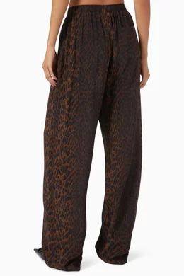 パンツ Balenciaga PYJAMA LEOPARD PRINT PANTS Balenciaga o1mt1gz0624 Cosy Pyjama Small Fit Pants in