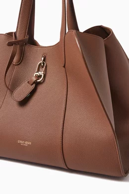 Buy Giorgio Armani Brown Large Tote Bag in Leather For Women