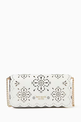 Kate Spade New White Leather Belt Wallet Super Hands Free Kate Spade Lucy Beige & White Leather L-Zip Wristlet KE575  main image 4