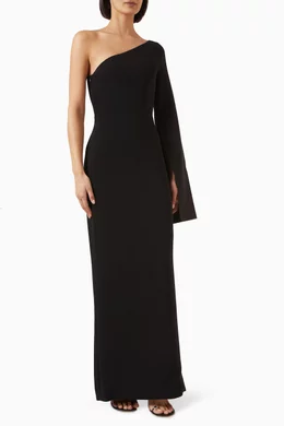 solace london one shoulder dress The Lenna Midi Dress in Blue  Solace London