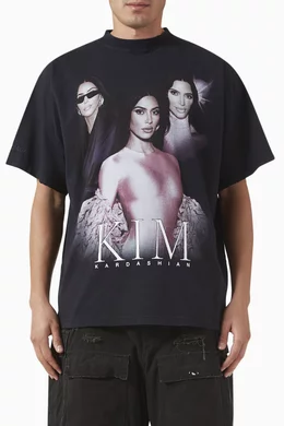 Buy Balenciaga Black Unisex Kim K Oversized T-shirt in Cotton For