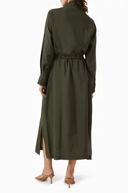 Buy COS Green Utility Belted Shirt Dress in TENCEL Blend For Women Online  | Ounass Saudi