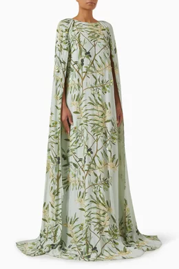 Buy BERNADETTE Green Minnie Embellished Cape Dress For Women Online |  Ounass Saudi