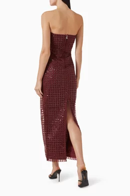 rotate beaded maxi dress Viva Rhinestone Beaded Halter Maxi Dress main image 0