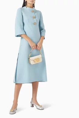 Buy Valentino Garavani Blue Midi Dress in Crepe Couture For Women Online |  Ounass Saudi