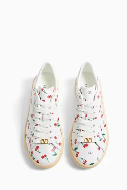 【関税&送料込】Valentino Garavani Royco Sneakers In Cherryf ロイコ チェリフィックパターン ナッパカーフスキン スニーカー