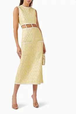 Buy Alexis Gold Renee Cut-out Dress in Jacquard For Women Online | Ounass  Saudi