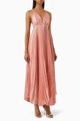 adalyn halter maxi dress Buy Alice + Olivia Pink Adalyn Halter Maxi Dress in Silk-blend For Women  Online