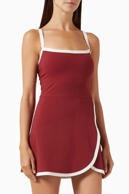 burgundy tennis dress TENNIS ROMPER DRESS – IA VISION BOUTIQUE main image 0
