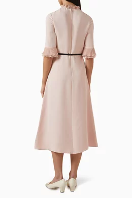 strapless open back dress Elegant Pleated Midi Dress main image 1