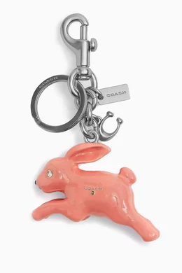 Buy Coach Pink Bunny Bag Charm in Silver-tone Metal For Women