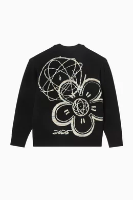 Buy KENZO Black x Futura 2000 Unisex Cardigan in Wool Blend For