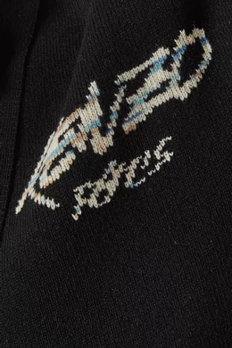 Buy KENZO Black x Futura 2000 Unisex Cardigan in Wool Blend For