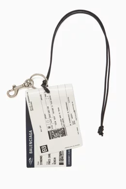 Buy Balenciaga White Train Ticket Charm Keychain For UNISEX