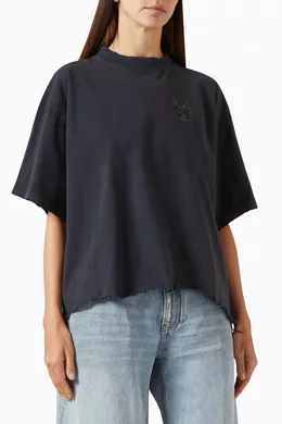 Buy Balenciaga Black Nail Polish Cropped T-shirt in Vintage