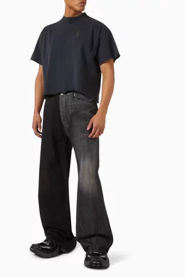 Buy Balenciaga Black Nail Polish Cropped T-shirt in Vintage