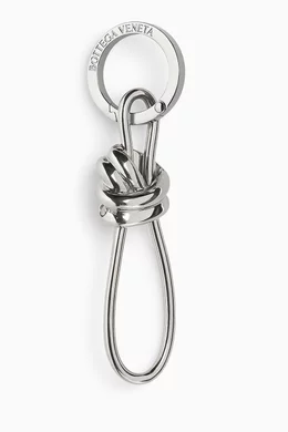 Buy Bottega Veneta Grey Andiamo Key Ring in Metal For Women Online