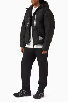 Buy and wander Grey x GRAMICCI Check Down Jacket in Wool-blend For