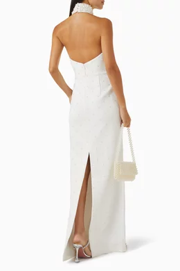 Buy Rebecca Vallance White La Peregrina Embellished Gown in