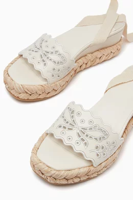 Buy Jimmy Choo White Arlee 60 Openwork Wedge Sandals in
