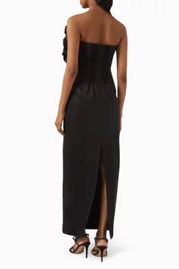 Buy Aje Black Kira Midi Dress in Linen Blend For Women Online | Ounass Saudi