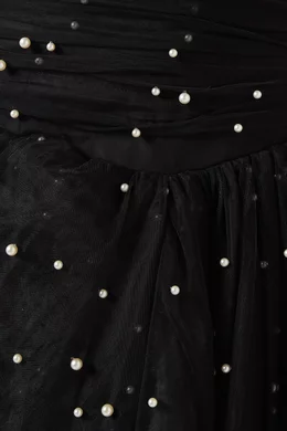 aje black dress with pearls AJE (black) Juniper pearl maxi