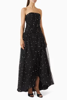 Buy Aje Black Juniper Pearl-embellished Gown in Tulle For Women Online |  Ounass Saudi