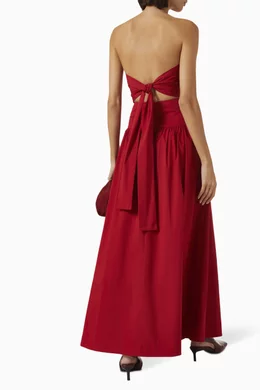 breast holder for backless dress St. Agni | Gathered Strapless Tie Back Dress