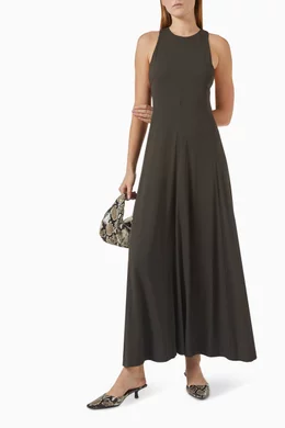 Buy St Agni Green Cut Away Maxi Dress in Viscose Blend For Women Online |  Ounass Saudi