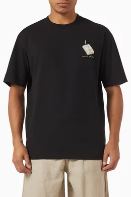 Buy Selected Homme Black Printed T-shirt in Organic Cotton For Men