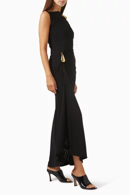 ワンピース BOTTEGA VENETA FW23 Black viscose dress (750275V35B0 1000) Buy Bottega Veneta Black Draped Dress in Viscose-jersey For